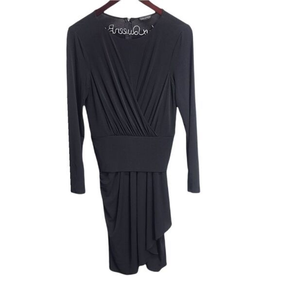 Tahari Black Midi V-Neck Wrap Cocktail Party Dress Size Medium - Picture 1 of 6